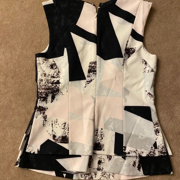 Multicoloured Graphic Peplum Top - Picture 2 of 4